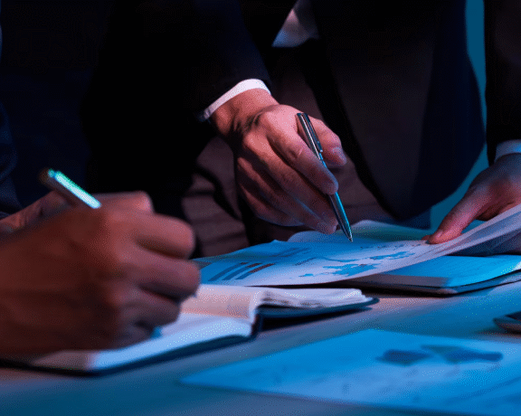 Executive signing important digital transformation business documents