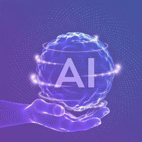 Artificial intelligence cloud graphic for enterprise automation