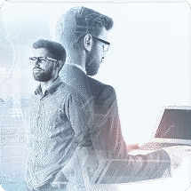 Digital professional visual representing innovation and transformation