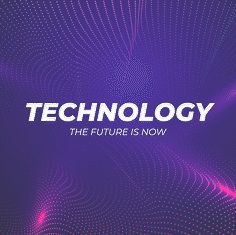 Technology future graphic highlighting digital transformation solutions